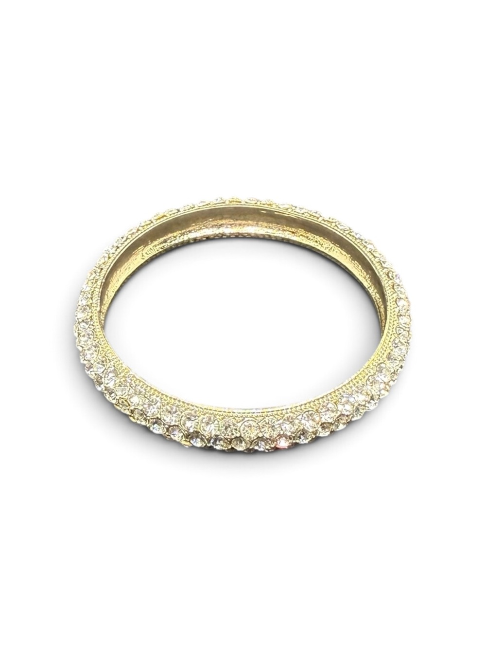 💛Gold-Tone Crystal Pavé Encrusted Bangle/EUC💛 - Picture 11 of 12